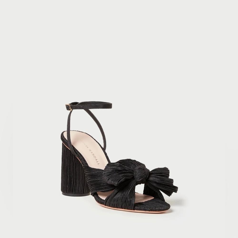 Loeffler Randall Camellia Black Pleated Bow Heel